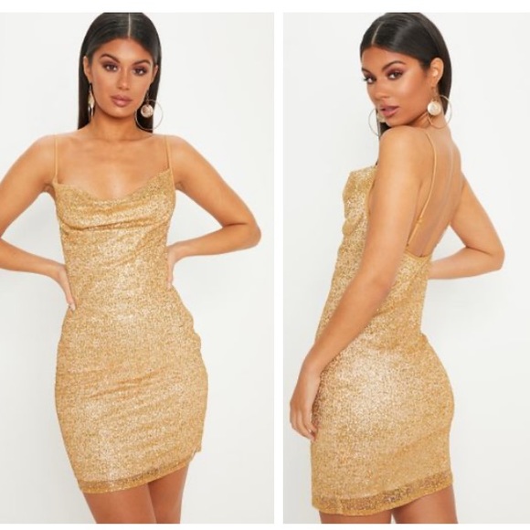 PrettyLittleThing Dresses & Skirts - Gold glitter dress